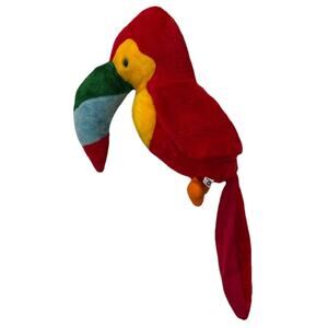 Vintage ACME 30” Plush Hanging Parrot Tropical Bird Carnival Prize Toy Preowned